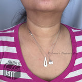 Tiffany & Co. 925 Silver Out of Retirement Blue Sapphire Loop 16-18” Necklace