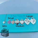 Tiffany & Co. 925 Silver LARGE Blue Splash Heart Pendant Charm(Box, Pch, Ribbon)