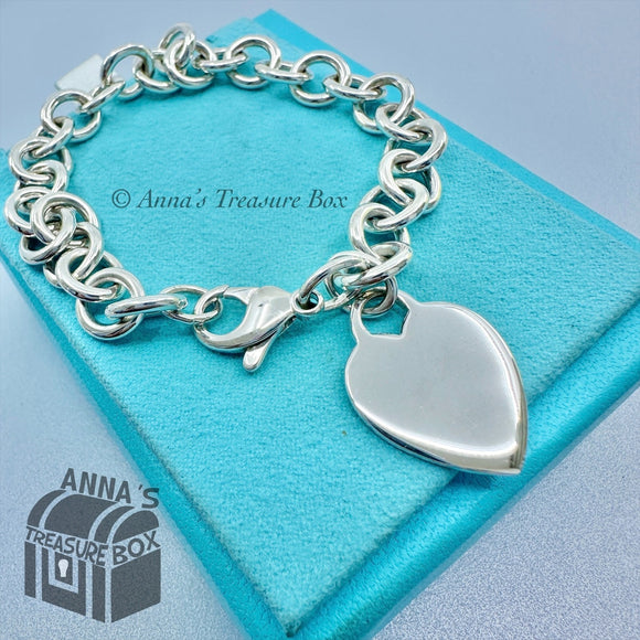 Tiffany & Co. 925 Silver Blank Heart Tag Charm 8.5