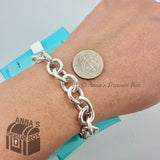 Tiffany & Co. 925 Silver Round Link MEDIUM 7.5" Bracelet (pouch)