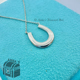 Tiffany & Co. 925 Silver 1837 Horseshoe Pendant 18" Necklace (box, pch, ribbon)