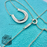 Tiffany & Co. 925 Silver 1837 Horseshoe Pendant 18" Necklace (box, pch, ribbon)