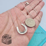 Tiffany & Co. 925 Silver 1837 Horseshoe Pendant 18" Necklace (box, pch, ribbon)
