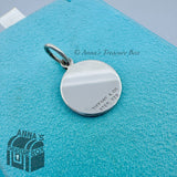 Tiffany & Co. 925 Silver VINTAGE Blank Round Tag 0.75" Charm (pouch)