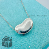Tiffany & Co. 925 Silver Elsa Peretti LARGE 20 mm Bean 16" Necklace (pouch)