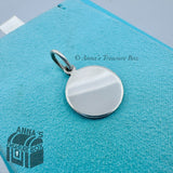 Tiffany & Co. 925 Silver VINTAGE Blank Round Tag 0.75" Charm (pouch)