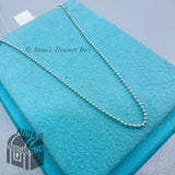 Tiffany & Co. 925 Silver 1mm Bead Chain 18" Necklace  (pouch)