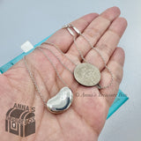 Tiffany & Co. 925 Silver Elsa Peretti LARGE 20 mm Bean 16" Necklace (pouch)