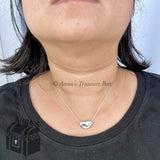 Tiffany & Co. 925 Silver Elsa Peretti LARGE 20 mm Bean 16" Necklace (pouch)