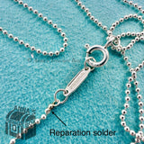 Tiffany & Co. 925 Silver 1mm Bead Chain 18" Necklace  (pouch)