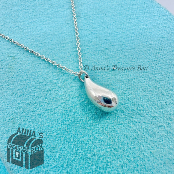 Tiffany & Co. 925 Silver Elsa Peretti Teardrop Pendant 18