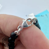 Tiffany & Co. 925 Silver 4mm Black Onyx Mini RTT Heart 7.25" Bracelet (Boxset)