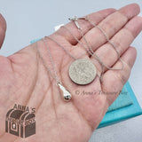 Tiffany & Co. 925 Silver Elsa Peretti Teardrop Pendant 18" Necklace (pouch)
