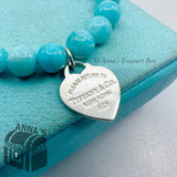 Tiffany & Co. 925 Silver 8mm Amazonite Bead 7.5" Bracelet (pouch)