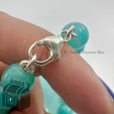 Tiffany & Co. 925 Silver 8mm Amazonite Bead 7.75" Bracelet (pouch)