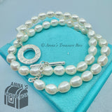 Tiffany & Co. 925 Silver 7-8mm Pearl Toggle 18" Necklace (pouch)
