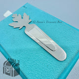 Tiffany & Co. 925 Silver Makers Maple Leaf Bookmark (box, pouch, ribbon)