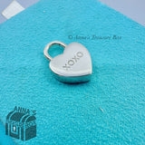 Tiffany & Co. 925 Silver XOXO Heart Padlock Lock Charm Pendant (Pouch)