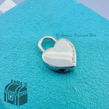 Tiffany & Co. 925 Silver XOXO Heart Padlock Lock Charm Pendant (Pouch)