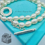 Tiffany & Co. 925 Silver 7-8mm Pearl Toggle 18" Necklace (pouch)