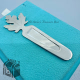Tiffany & Co. 925 Silver Makers Maple Leaf Bookmark (box, pouch, ribbon)