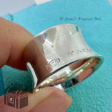 Tiffany & Co. 925 Silver 1837 Wide Concave Ring Band Sz. 9 (pouch)