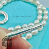 Tiffany & Co. 925 Silver 7-8mm Pearl Toggle 18" Necklace (pouch)