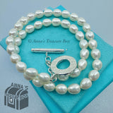 Tiffany & Co. 925 Silver 7-8mm Pearl Toggle 18" Necklace (pouch)