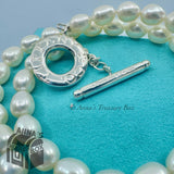 Tiffany & Co. 925 Silver 7-8mm Pearl Toggle 18" Necklace (pouch)
