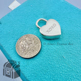 Tiffany & Co. 925 Silver XOXO Heart Padlock Lock Charm Pendant (Pouch)