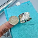 Tiffany & Co. 925 Silver 1837 Wide Concave Ring Band Sz. 9 (pouch)