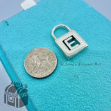 Tiffany & Co. 925 Silver Letter E Adjustable Padlock Charm (pouch)