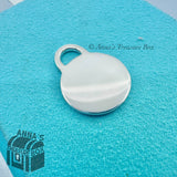 Tiffany & Co. 925 Silver Large Engravable Blank Round Tag Mens Pendant (pouch)