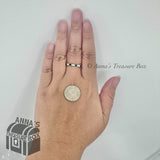 Tiffany & Co. 925 Silver Ziegfeld Black Spinel Bead Band Sz. 6.75 Ring (pouch)