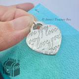 Tiffany & Co. 925 Silver I Love You Heart Notes Charm Pendant #2 (pouch)