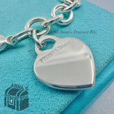 Tiffany & Co. 925 Silver Pink Enamel Splash RTT Heart Tag 8" Bracelet (pouch)