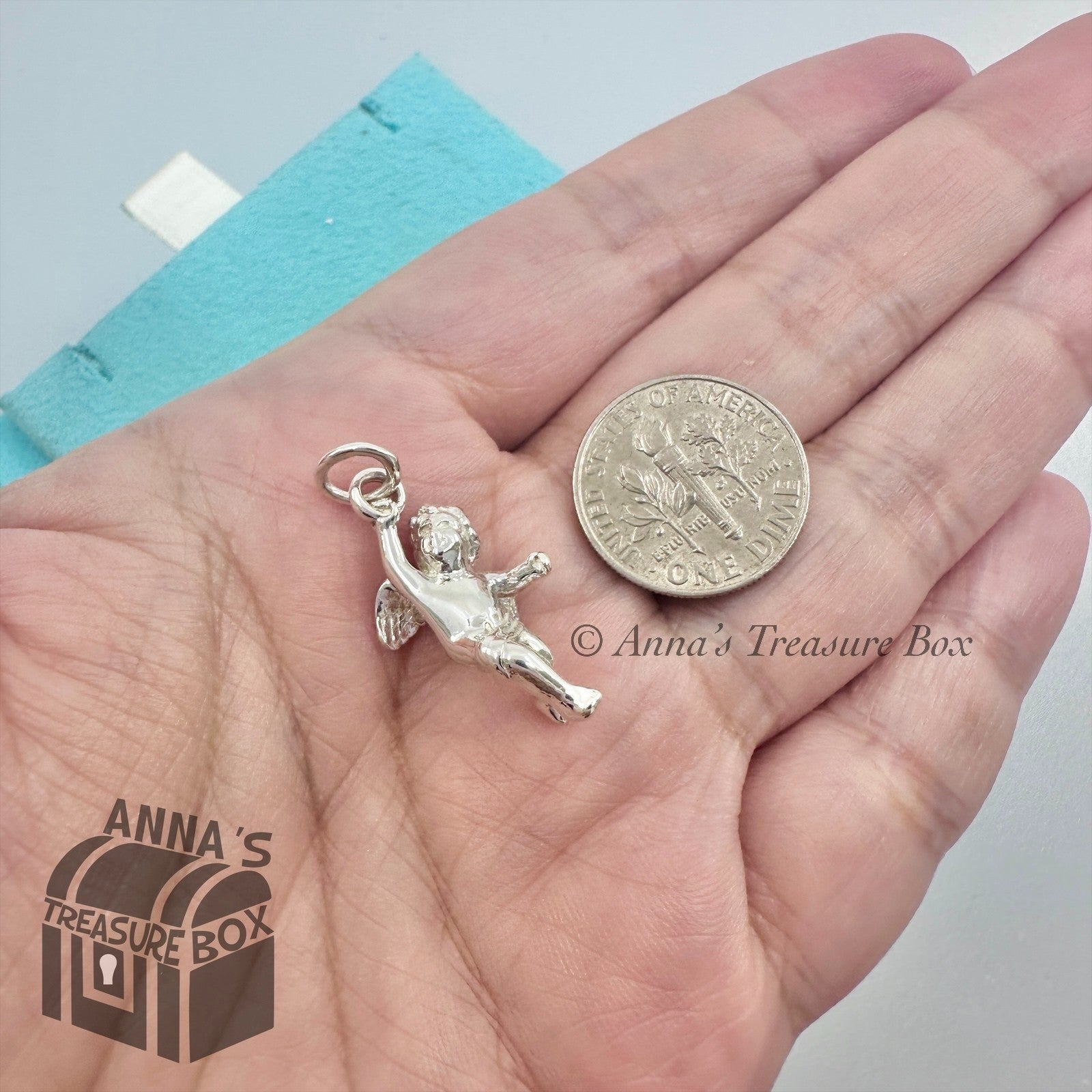 Tiffany & Co. 925 Silver 3D Angel Cherub Charm (pouch) – Anna's