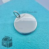 Tiffany & Co. 925 Silver VINTAGE Blank Round Tag 25mm Charm (pouch)