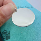Tiffany & Co. 925 Silver VINTAGE Blank Round Tag 25mm Charm (pouch)