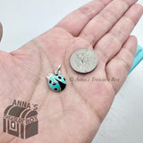 Tiffany & Co. 925 Silver Blue Enamel Ladybug Charm Pendant (box, pouch, ribbon)