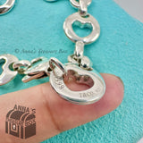 Tiffany & Co. 925 Silver Stencil Hearts Chain Link 7.5" Bracelet (pouch)