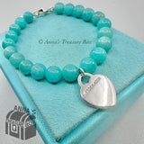 Tiffany & Co. 925 Silver 8mm Amazonite Bead 7.5" Bracelet (boxset)