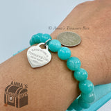Tiffany & Co. 925 Silver 8mm Amazonite Bead 7.5" Bracelet (boxset)