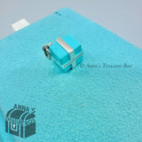 Tiffany & Co. 925 Silver Blue Enamel Gift Box Charm NEW VERSION (pouch)