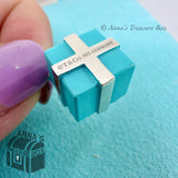 Tiffany & Co. 925 Silver Blue Enamel Gift Box Charm NEW VERSION (pouch)