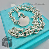 Tiffany & Co. 925 Silver VINTAGE RTT Oval Tag Choker 15.75" Necklace #2 (boxset)