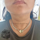 Tiffany & Co. 925 Silver VINTAGE RTT Oval Tag Choker 15.75" Necklace #2 (boxset)