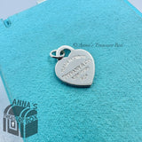 Tiffany & Co. 925 Silver SMALL Pink Enamel RTT Heart Tag (box, pouch)