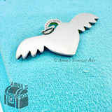Return To Tiffany & Co. 925 Silver Angel  Wings Heart Charm Pendant (box, pouch)