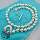 Tiffany & Co. 925 Silver 7-8mm Pearl Toggle 18" Necklace (pouch)